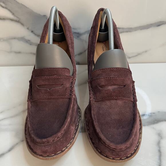Clarks Unstructured Women's Purple Suede Carleta Belle Penny Loafers Sz 9.5 Y2K - Picture 2 of 9